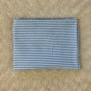 HB Hudson Baby Blue White Stripes Baby Receiving Blanket Flannel Cotton Swaddle